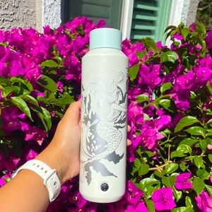🤍NEW🧜‍♀️Starbucks 2022 White & Silver Siren Anniversary SS Bottle Tumbler